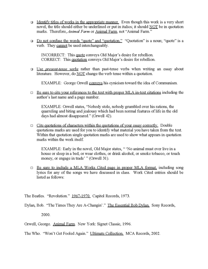 revision checklist for essay over animal farm preview image 2
