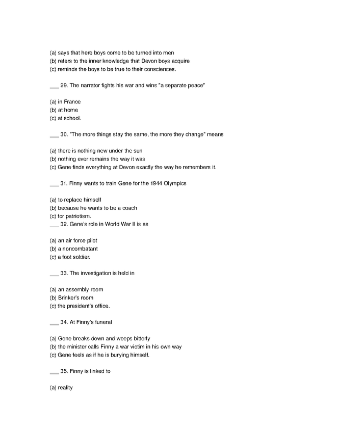 a separate peace comprehensive test preview image 3