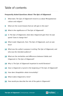 Preview image of Popular Questions About The Epic of Gilgamesh