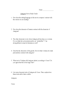 the book cover of Antigone Movie Study guide