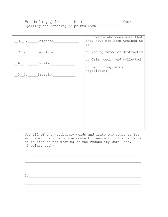 the life you save may be your own vocab and spelling quiz key preview image 1