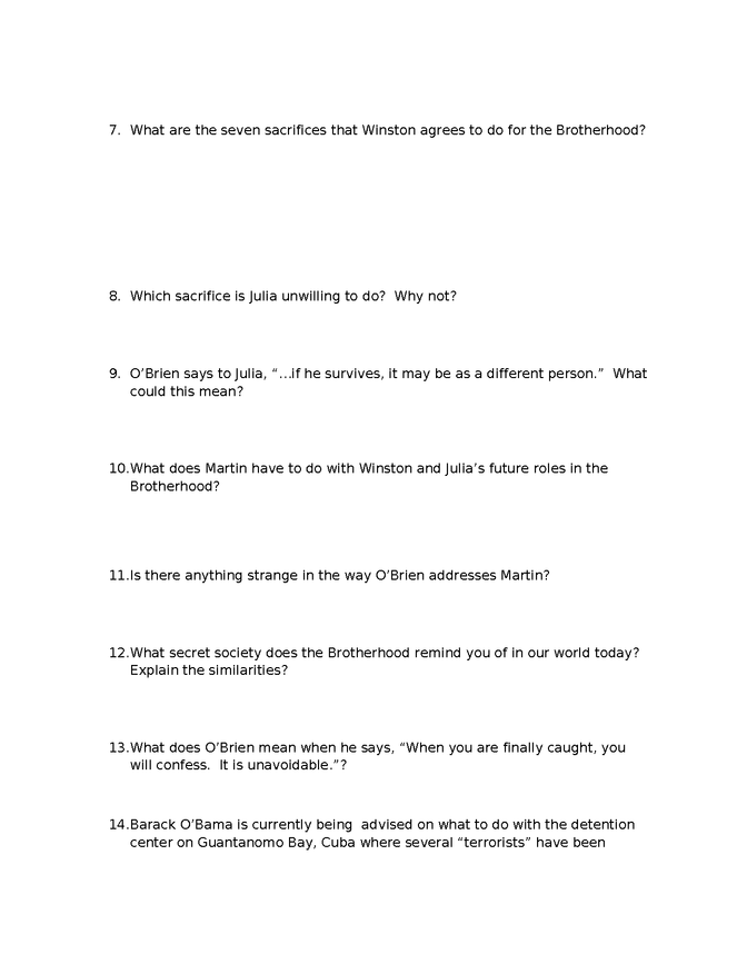 1984 directed reading thinking activity pgs. 167 - 1984 preview image 2