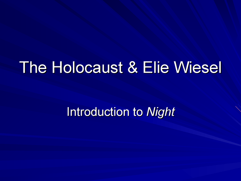 the holocaust and elie wiesel preview image 1