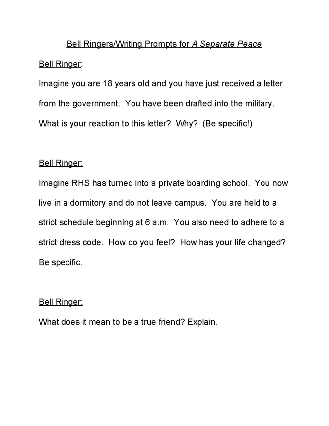 bell ringers for a separate peace preview image 1