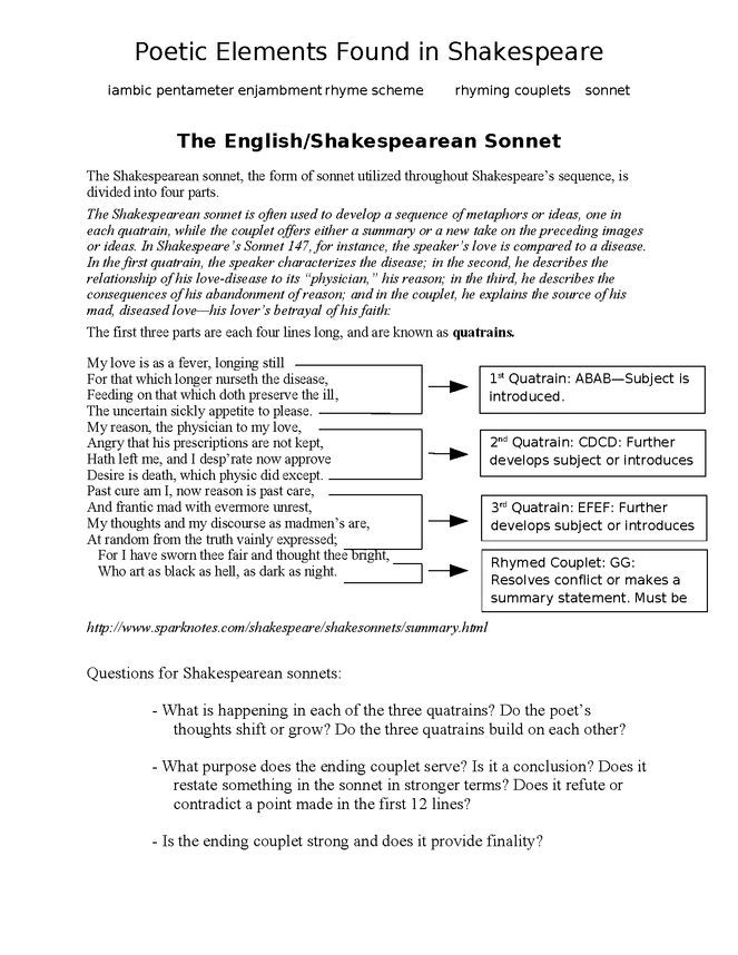 poetic elements in shakespeare preview image 1