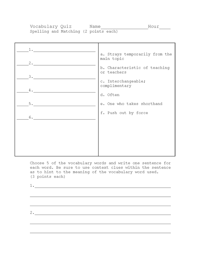 catr (part 6) vocab and spelling quiz preview image 1