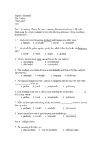 the book cover of "The Lottery" Test
