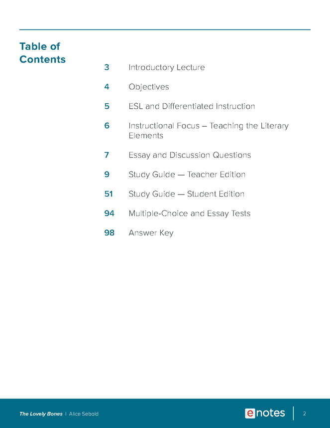 the lovely bones enotes lesson plan preview image 2