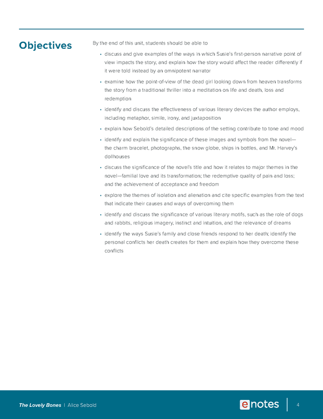 the lovely bones enotes lesson plan preview image 4