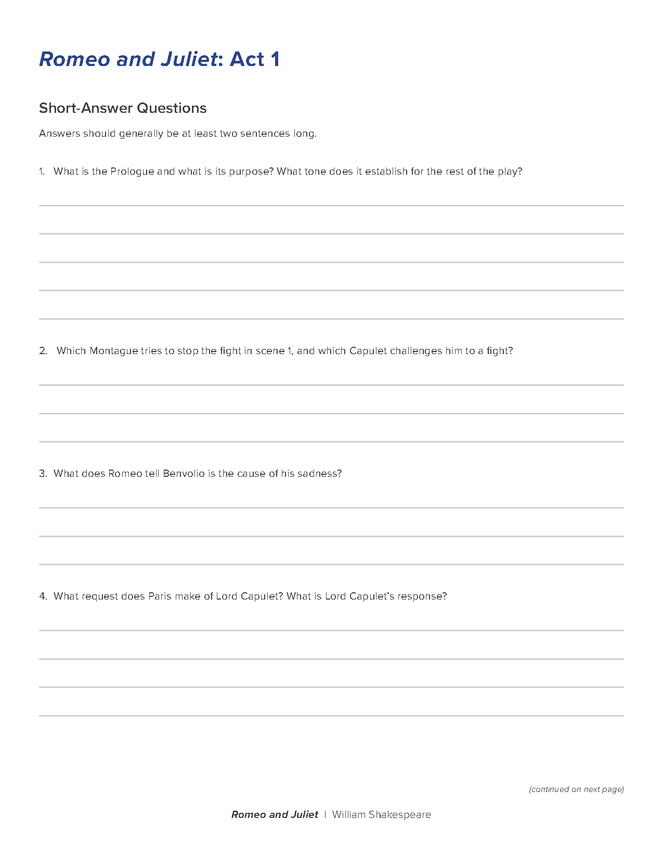 romeo and juliet reading comprehension quiz preview image 3