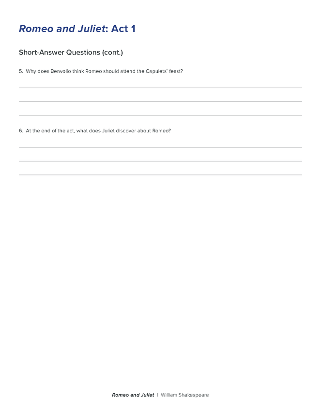 romeo and juliet reading comprehension quiz preview image 4