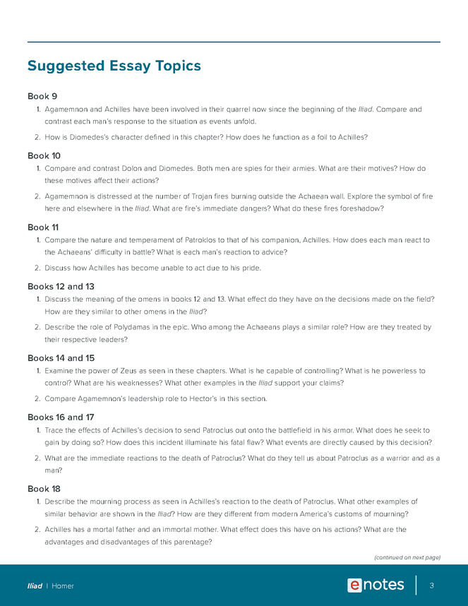 iliad essay topics and outlines preview image 3