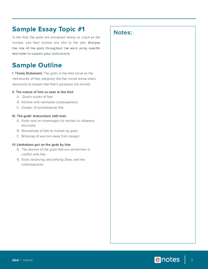 iliad essay topics and outlines preview image 5