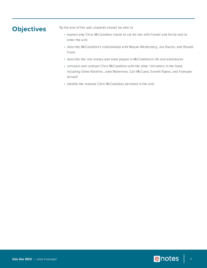 into the wild enotes lesson plan preview image 4