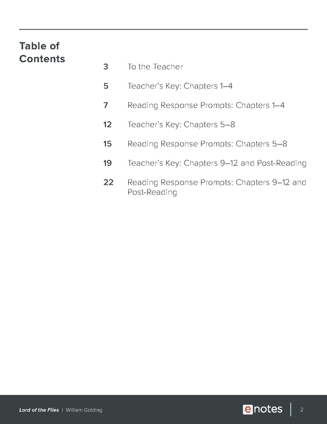 lord of the flies enotes reading response prompts preview image 2