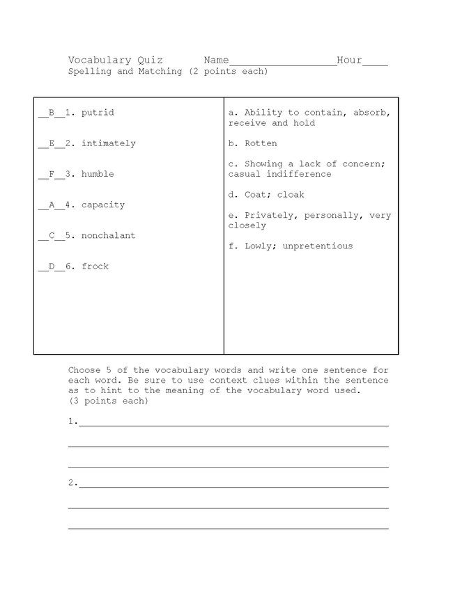 catr (part three) vocab and spelling quiz key preview image 1