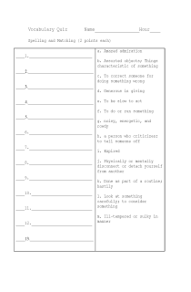 the book cover of The Lottery Vocabulary and Spelling Quiz