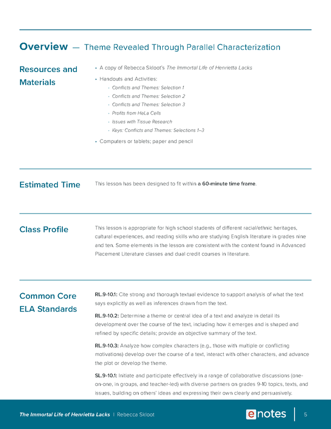 the immortal life of henrietta lacks themes lesson plan preview image 5