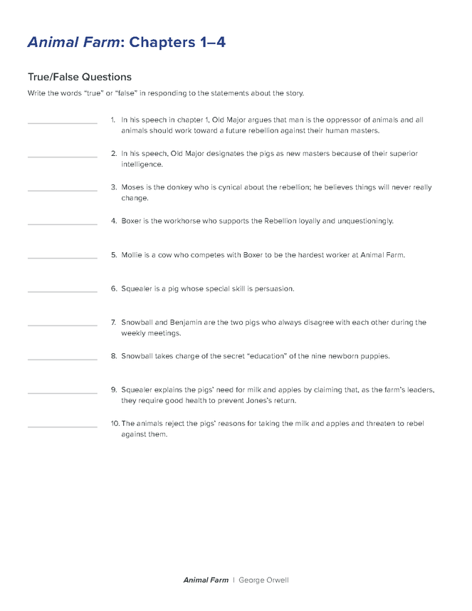 animal farm reading comprehension quiz preview image 3