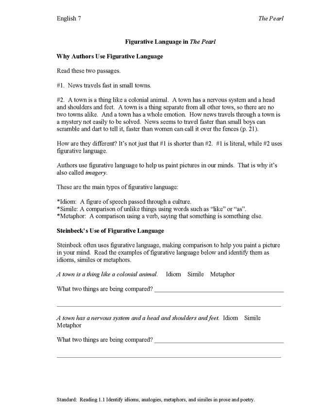 figurative language in the pearl preview image 1