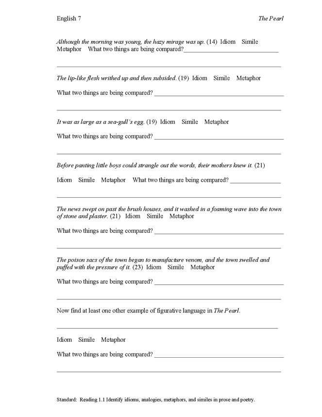 figurative language in the pearl preview image 2