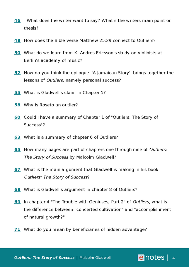 Popular Questions About Outliers The Story of Success