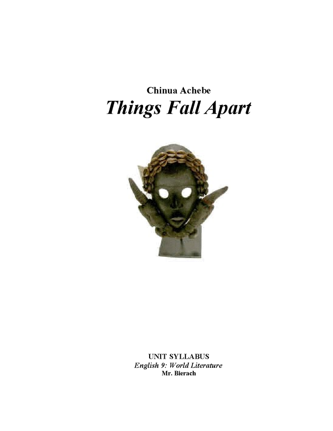 syllabus: achebe, things fall apart preview image 1