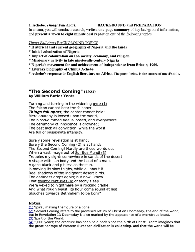 syllabus: achebe, things fall apart preview image 2