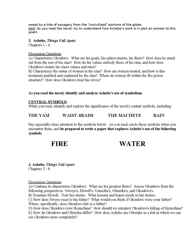 syllabus: achebe, things fall apart preview image 3