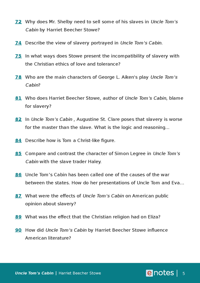 Popular Questions About Uncle Tom's Cabin