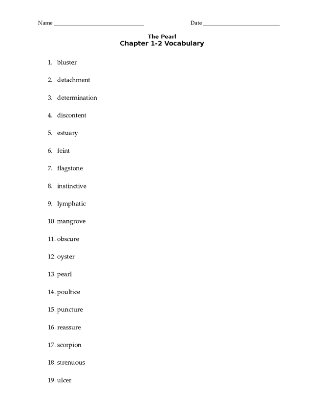 the pearl ch 1-2 vocabulary preview image 1
