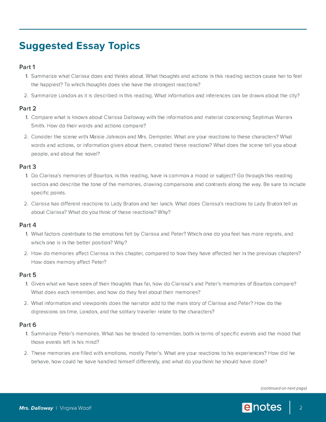 mrs. dalloway essay topics and outlines preview image 2