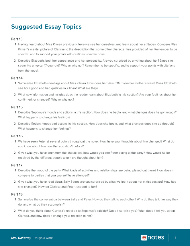 mrs. dalloway essay topics and outlines preview image 4