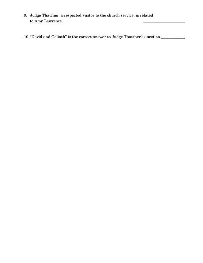 the adventures of tom sawyer quiz: chapters 1-4 preview image 2