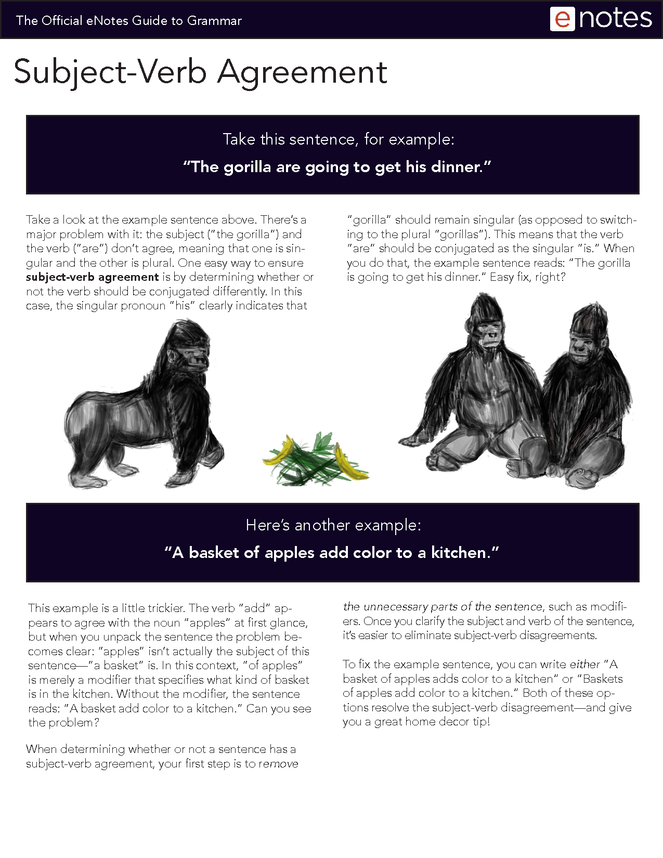 the official enotes guide to grammar: subject-verb agreement preview image 1
