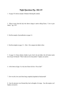 the book cover of "Night" Study Questions Pgs. 103-119