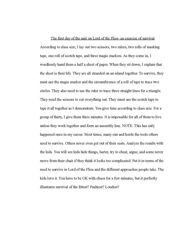lord of the flies intro idea preview image 1