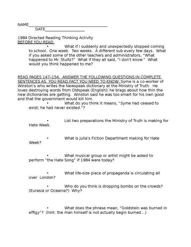 1984 drta (directed reading thinking activity) preview image 1