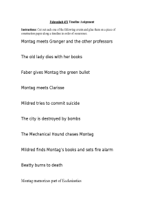 the book cover of Fahrenheit 451 Timeline Assignment