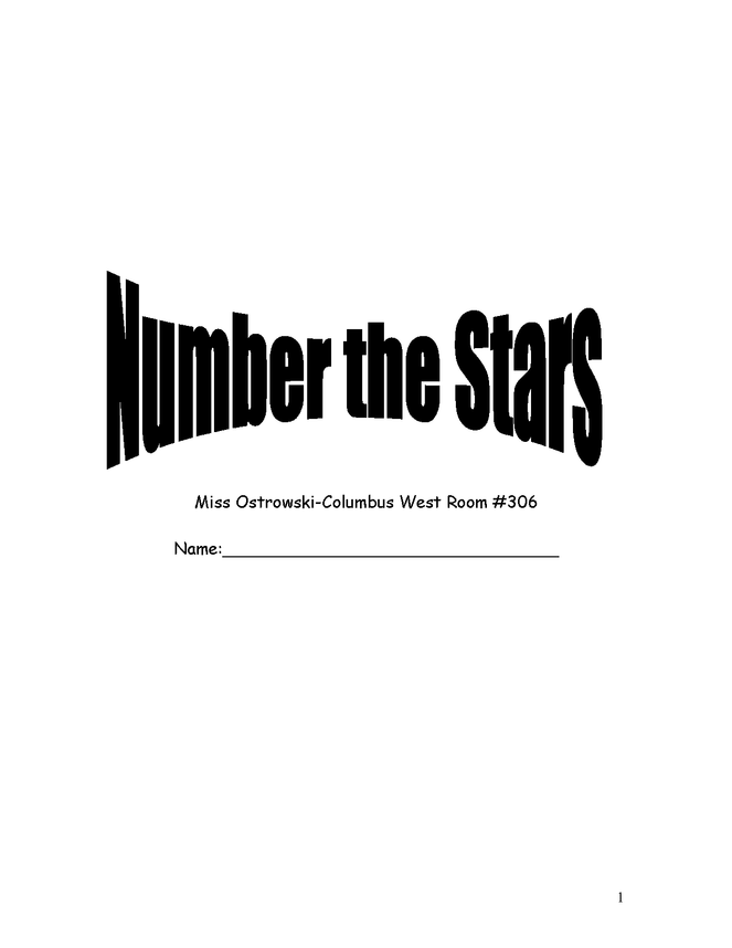 number the stars reading guide preview image 1