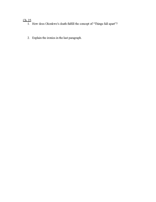 things fall apart: chapters 20-25 study guide preview image 2