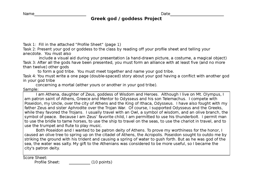greek god creative project for mythology unit preview image 4