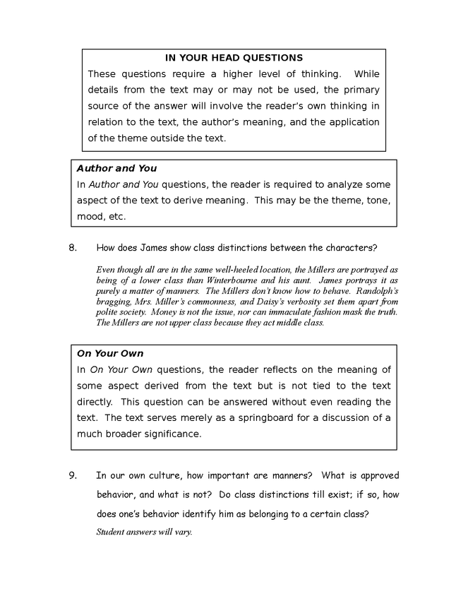 qar questions for james's daisy miller, ch. ii preview image 3