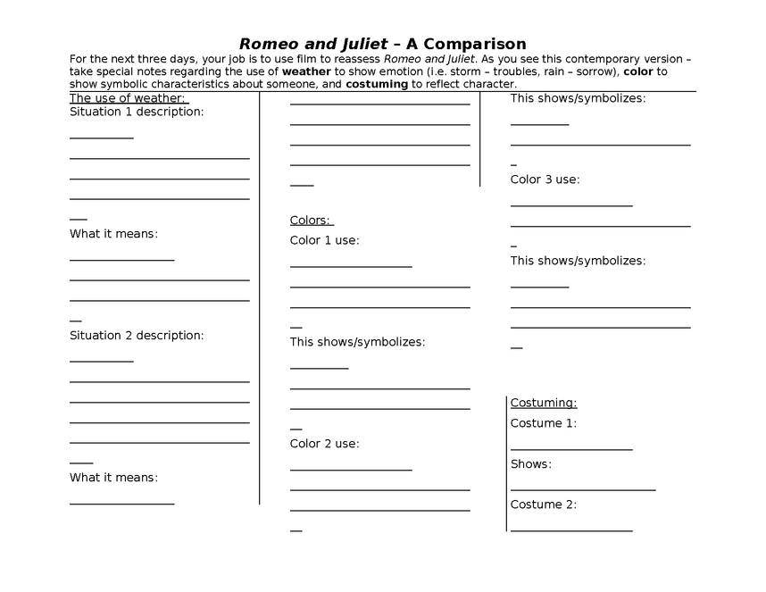 features of film in the modern romeo and juliet preview image 1