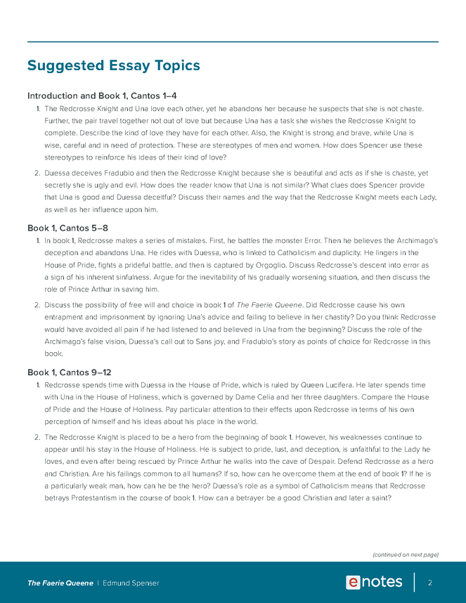 the faerie queene essay topics and outlines preview image 2