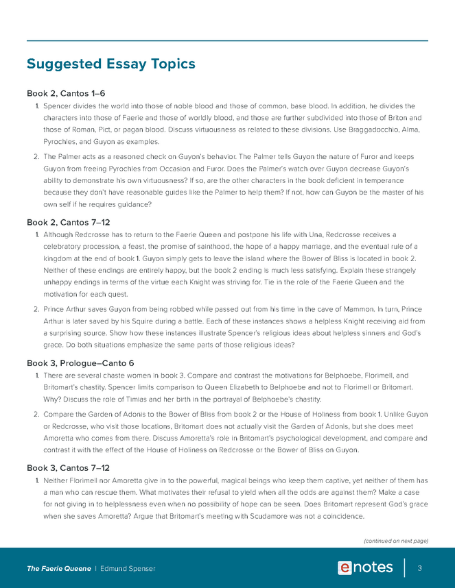 the faerie queene essay topics and outlines preview image 3