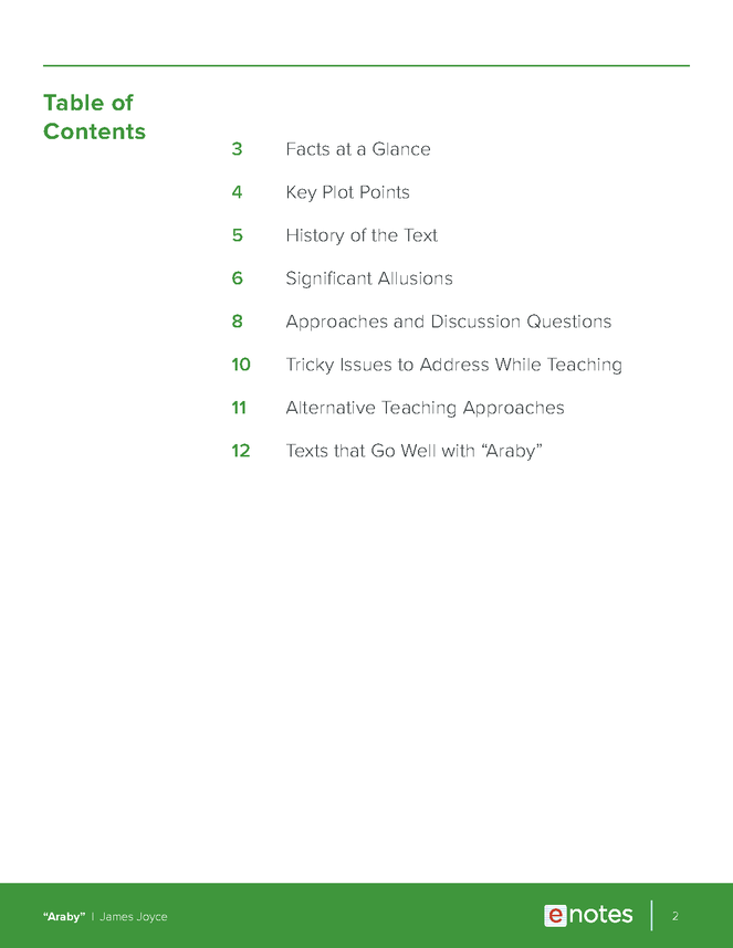 araby enotes teaching guide preview image 2