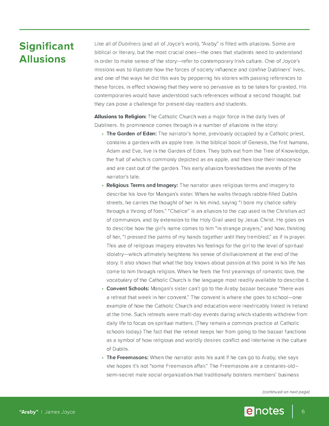 araby enotes teaching guide preview image 6