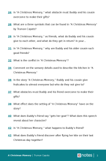 a christmas memory summary sparknotes