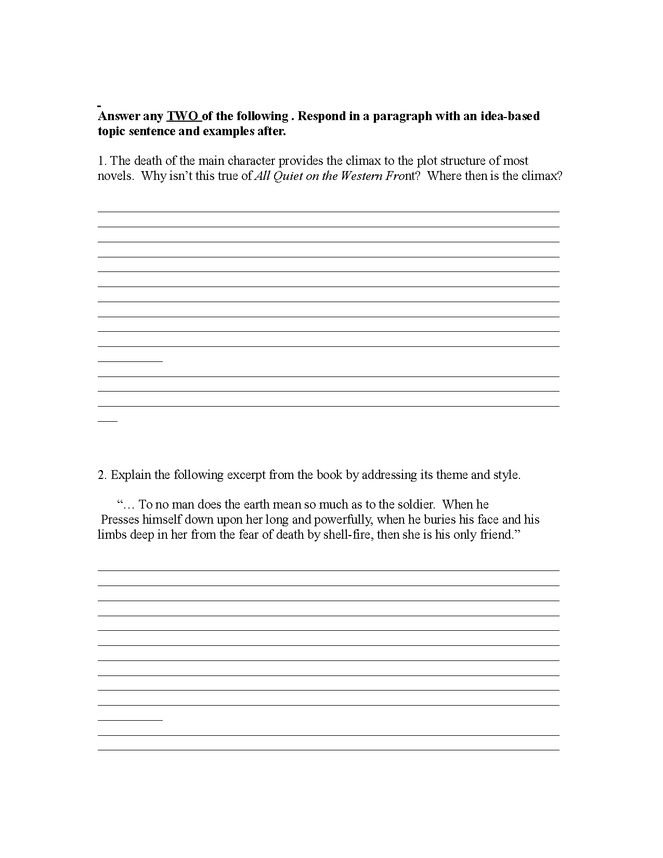 all quiet on the western front reading quiz preview image 3